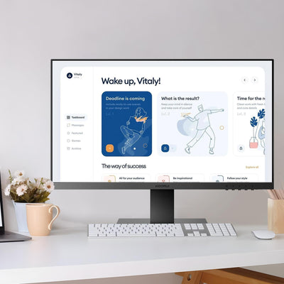 KOORUI 27 Zoll Monitor,Full HD (1920x1080), 75Hz, VA, 5ms, Augenpflege, Rahmenlos, Blaulichtfilter, HDMI, VGA, VESA 75x75