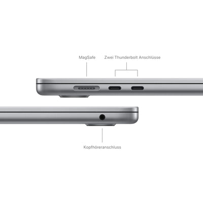 Apple 15" MacBook Air Laptop mit M3 Chip: 15,3" Liquid Retina Display, 16 GB gemeinsamer Arbeitsspeicher, 256 GB SSD Speicher, beleuchtete Tastatur, 1080p FaceTime HD Kamera, Touch ID, Space Grau
