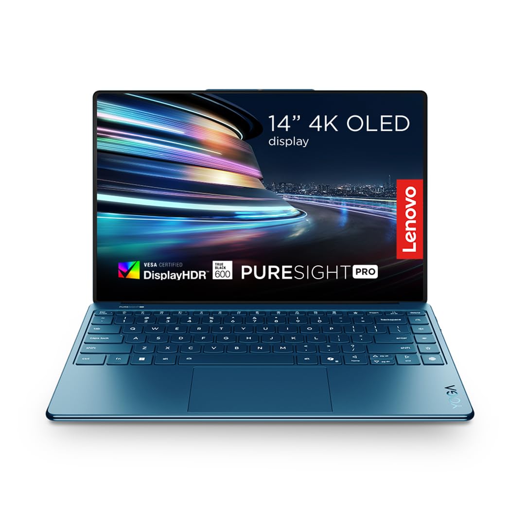 Lenovo Yoga Slim 9i Laptop | Copilot+ PC |14" 4K WQUXGA OLED Touch Display | Intel Core Ultra 7 | 32GB RAM | 1TB SSD | Intel Arc Grafik | Windows 11 Home | QWERTZ | Tidal Teal | 3 Jahre Premium Care