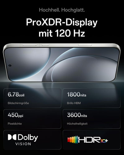OPPO Find X9 Pro 5G 16+512GB, AI Unlocked Smartphone, 6,78" 120Hz ProXDR Display, 200MP Hasselblad-Kamera, 4K Motion, 7500 mAh Akku, IP69, Silk White (inkl. 80W SUPERVOOC Ladegerät und Enco Air4)