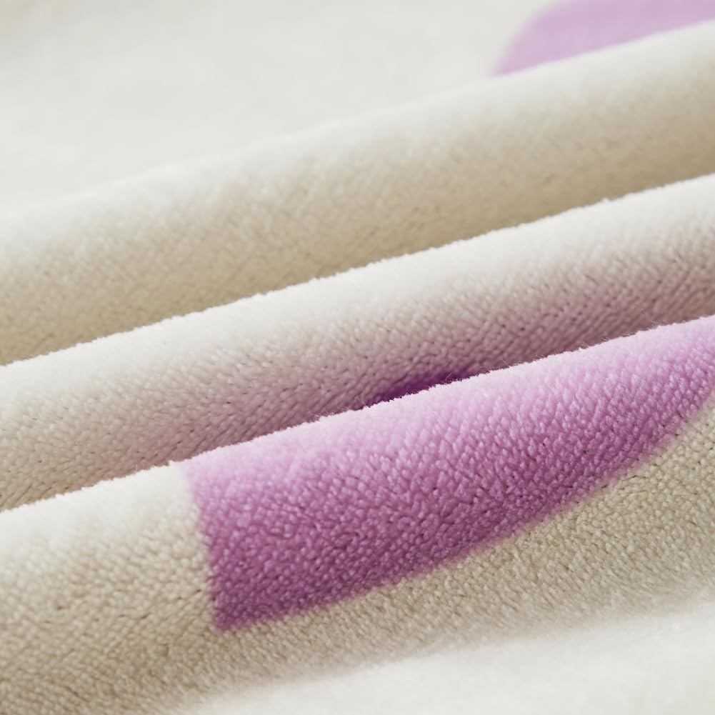 Covebett Winter Bettwäsche Flanell 200x200 Herzen Lila Weiß Warme Biber Plüsch Wende Winterbettwäsche 3teilig, Flauschig Fleece Mädchen Bettbezug und 2 Kissenbezug 80x80 mit Reißverschluss