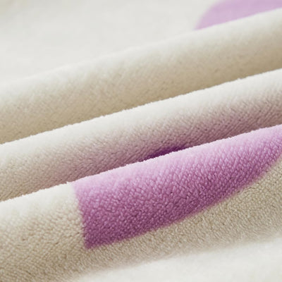 Covebett Winter Bettwäsche Flanell 200x200 Herzen Lila Weiß Warme Biber Plüsch Wende Winterbettwäsche 3teilig, Flauschig Fleece Mädchen Bettbezug und 2 Kissenbezug 80x80 mit Reißverschluss