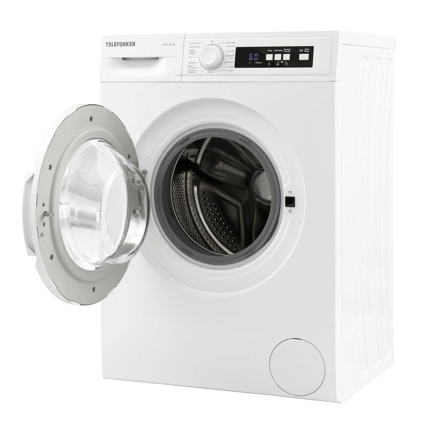 Telefunken W-01-52-W Waschmaschine (5 kg / 1000 U/Min) mit Mengenautomatik und Überlaufschutz / 15 Programme/Startzeitvorwahl/weiß