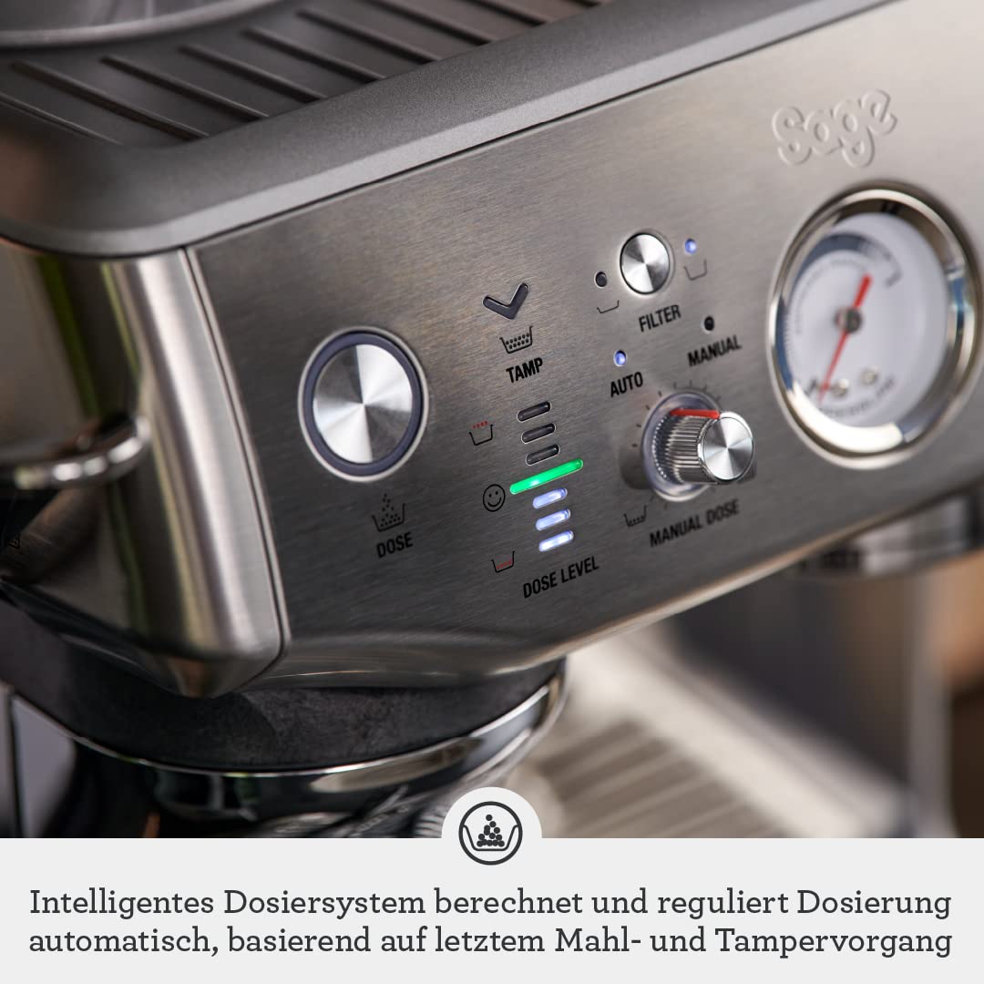 Sage - The Barista Express Impress - Kaffeevollautomat mit manuellem Milchaufschäumer - Gebürsteter Edelstahl