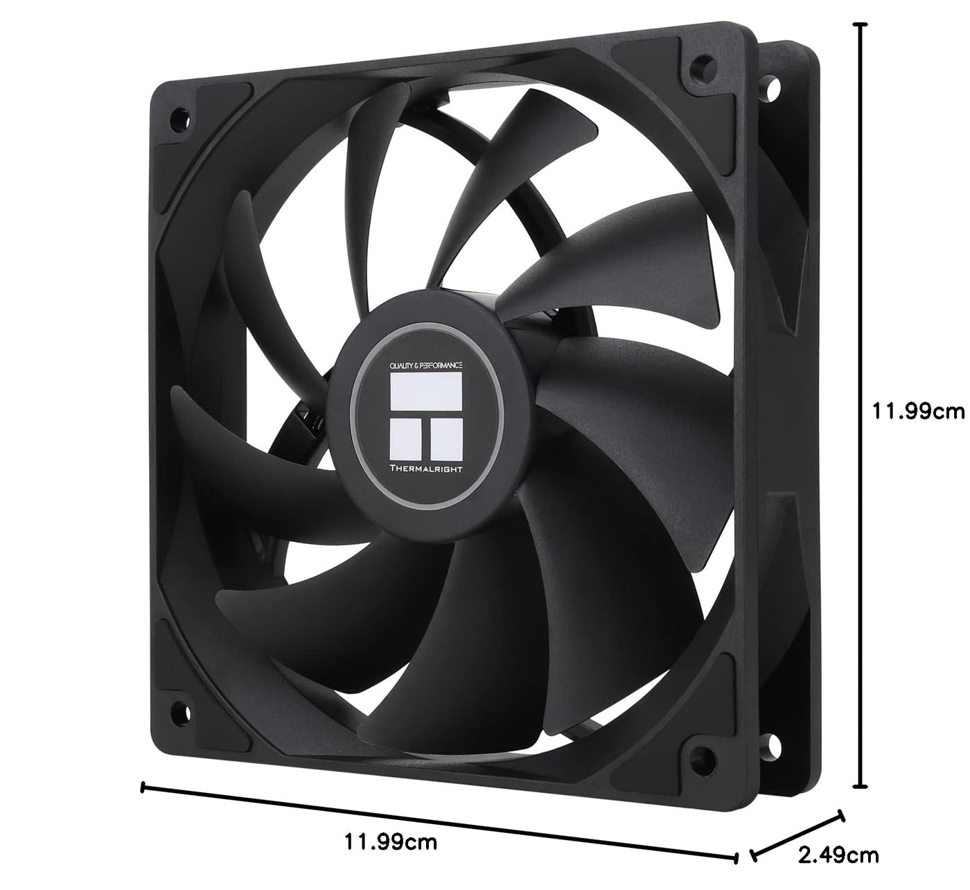 Thermalright TL-C12C CPU-Lüfter 120mm Gehäuse Kühler Lüfter, 4Pin PWM Silent Computer Lüfter mit S-FDB Lager enthalten, bis zu 1550RPM Lüfter