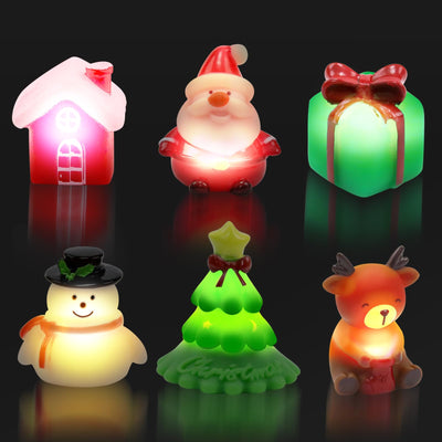 Badespielzeug Leuchtend für Kinder, 6Stück Weihnachts Badewannenspielzeug mit Licht, Baby Wasserspielzeug Ab 1 Jahr, Leuchtspielzeug für Badewanne Geschenk zu Weihnachten