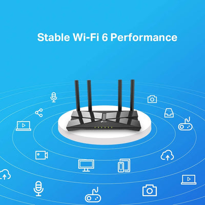 TP-Link Archer AX10 Wi-Fi 6 WLAN Router (1202 Mbit/s 5 GHz, 300 Mbit/s 2,4 GHz, 4 × Gigabit LAN-Ports, Access Point Modus, HomeCare,kompatibel mit Alexa), schwarz