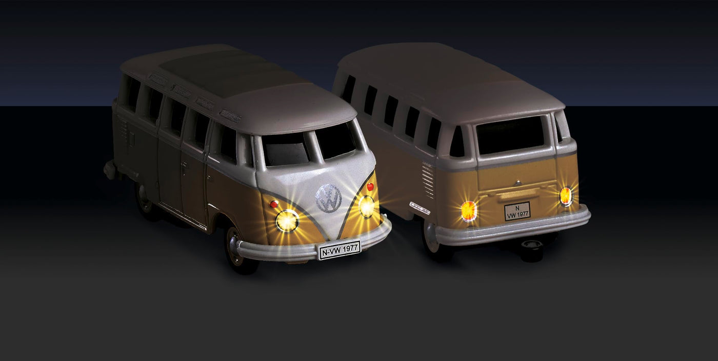 Carson 500504164 1:87 VW T1 Samba Bus mit Wohnwagen 2.4GHz 100% - Fahrfertiges Modell, RC Auto, H0 Auto,RC Modell,Diorama Fahrzeug