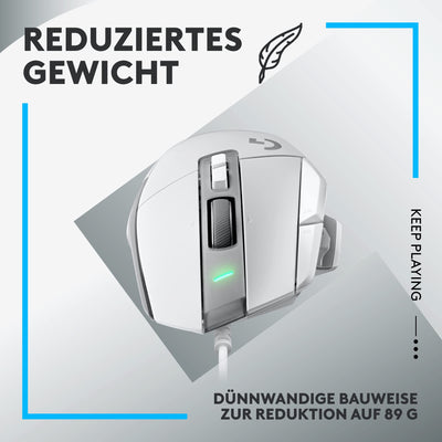Logitech G502 X Kabelgebundene Gaming-Maus - LIGHTFORCE Hybrid optisch-mechanische Primärschalter, HERO 25K Gaming-Sensor, Kompatibel PC - macOS/Windows - Weiß
