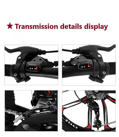 Wmmner Mountainbike für Herren und Damen, 21 Gänge, Erwachsenenrad, 700 C, stoßdämpfende Vordergabel, stoßdämpfende Federung, Schulfahrrad, Weiß / Blau, 66 cm (26 Zoll)