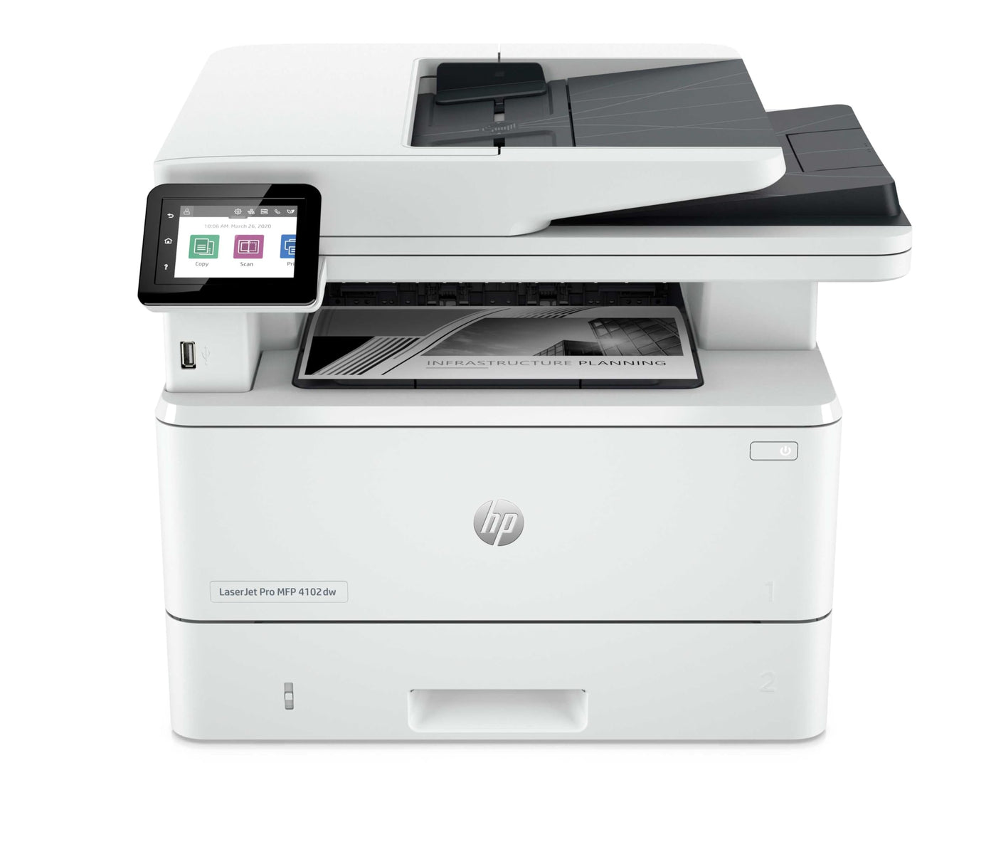 HP LaserJet Pro MFP 4102dw Multifunktions-Laserdrucker, WLAN, Automatischer beidseitiger Druck, Hohe Druckgeschwindigkeit, Bis zu 80.000 Seiten pro Monat, HP Wolf Pro Security