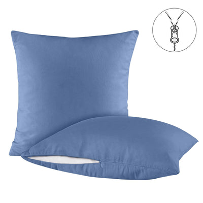 Sufdari Bettwäsche 135x200 Baumwolle Blau, 100% Baumwolle Bettbezug aus Atmungsaktive, Bettwäsche-Set mit 1 Kissenbezug 80x80 cm+1 Bettbezug mit Reißverschlus