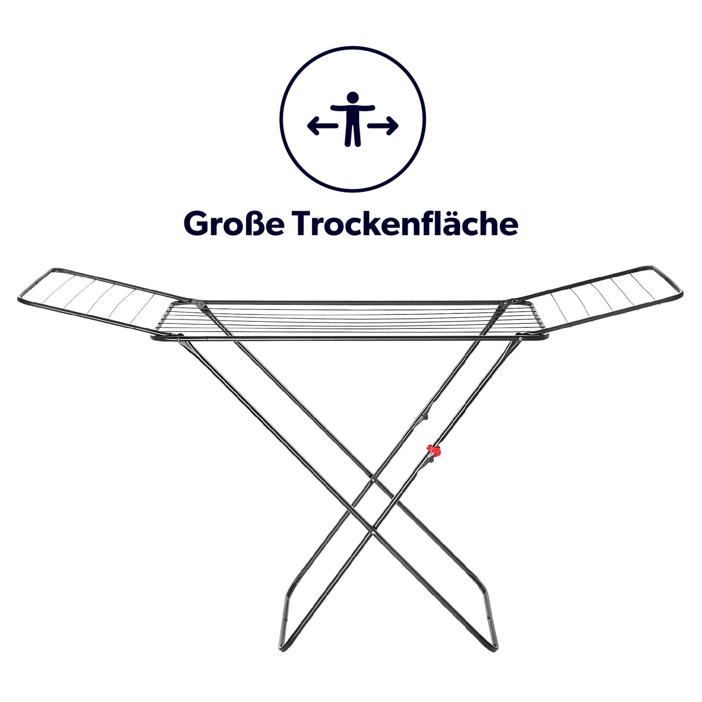 KADAX Wäscheflügeltrockner, 180x55x101cm Wäscheständer, Luftstromwäscheständer, Wäschetrockner mit rutschfesten Füßen, Flügelwäschetrockner, Bekleidung