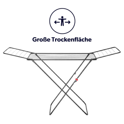 KADAX Wäscheflügeltrockner, 180x55x101cm Wäscheständer, Luftstromwäscheständer, Wäschetrockner mit rutschfesten Füßen, Flügelwäschetrockner, Bekleidung