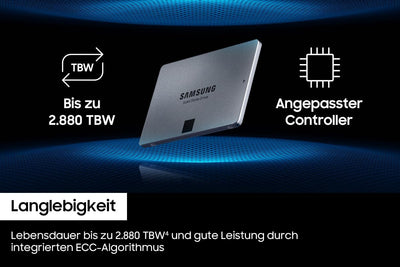 Samsung 870 QVO SATA III 2,5 Zoll SSD, 1 TB, 560 MB/s Lesen, 530 MB/s Schreiben, Interne SSD, schnelle Festplatte als Ersatz für HDD, MZ-77Q1T0BW