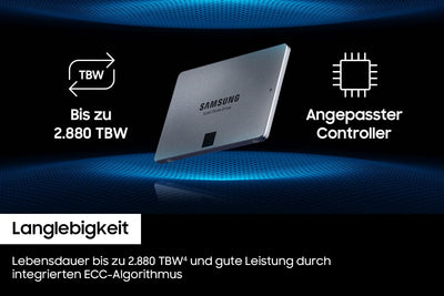 Samsung 870 QVO SATA III 2,5 Zoll SSD, 1 TB, 560 MB/s Lesen, 530 MB/s Schreiben, Interne SSD, schnelle Festplatte als Ersatz für HDD, MZ-77Q1T0BW