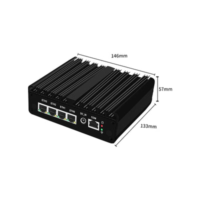 PcZinophyte Micro Firewall Appliance, N100 Firewall Router PC Upgraded Version Lüfterloser Mini PC 4X i226-V 2.5G Solid Computer Proxmox ESXi OPNsense