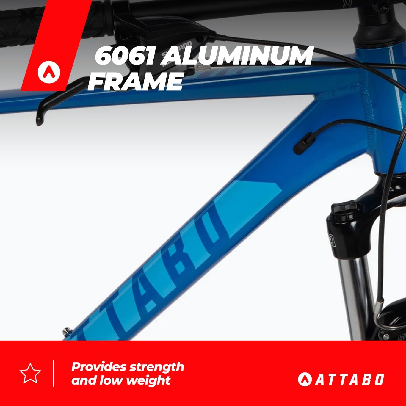 ATTABO Alpe 1.0 Herren Mountainbike 17″ Aluminiumrahmen – SR Suntour XCE 28 Federgabel 100 mm, Shimano 21‑Gang, V‑Brake, ergonomischer Lenker, Verstellbarer Sattel, Blau, 29