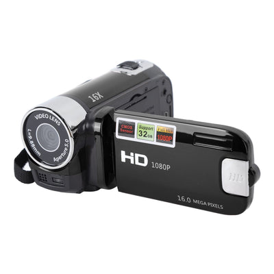 Akozon Handheld-Video-Camcorder, 1080P 16 MP DV-Kamera, 2,7-Zoll-TFT-drehbarer Bildschirm, 16-Fach Vlogging-Video für Kinder, Digitalzoom mit USB-Kabel, Schwarzer -DV-Player (Schwarz)