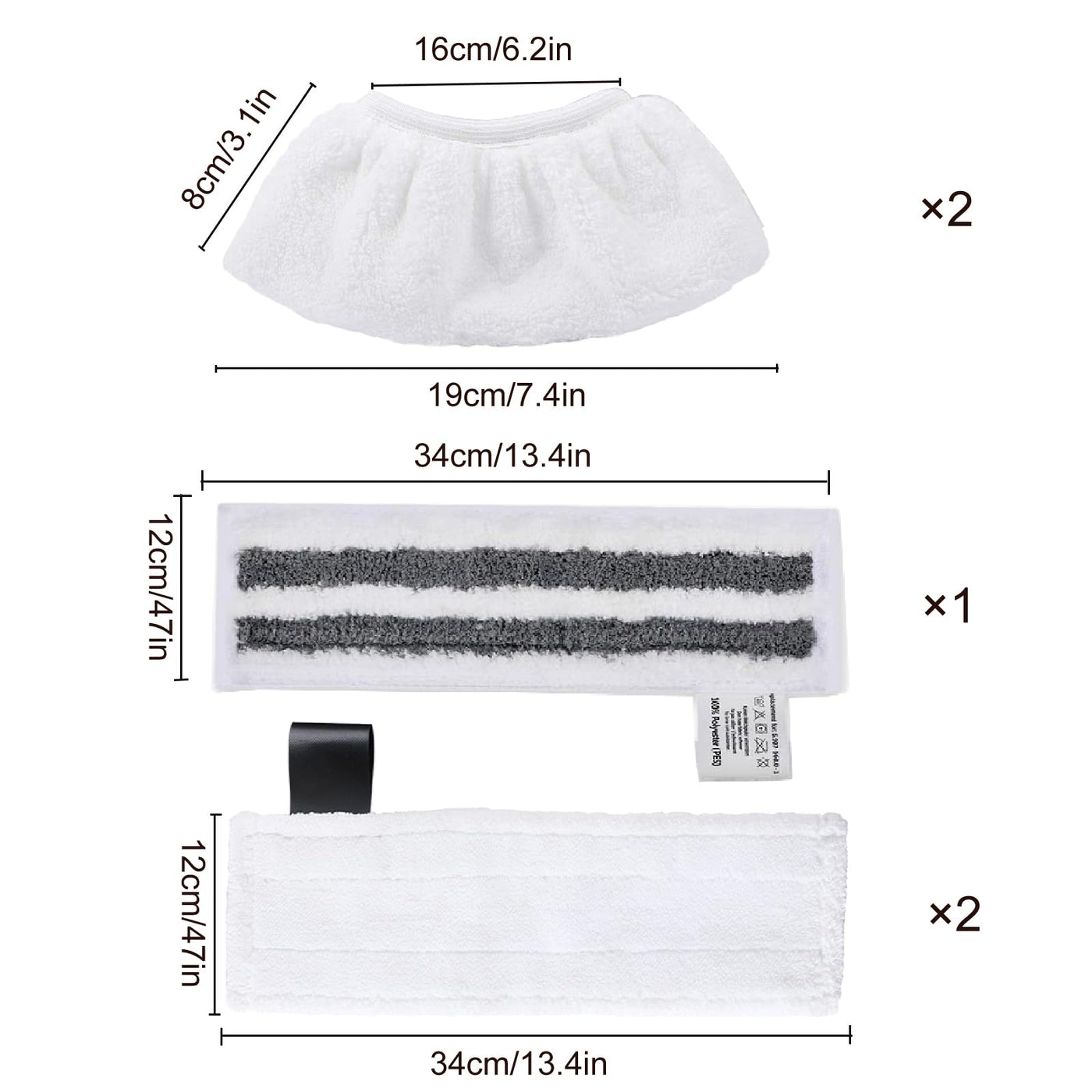 5er-Pack Dampfreiniger-Zubehör kompatibel mit Kärcher Easyfix SC1 SC2 SC3 SC4 SC5, waschbare Mikrofasertücher kompatibel mit Kärcher Dampfreinigern der Serie SC1 SC2 SC3 SC4 SC5 (5)