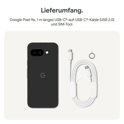 Google Pixel 9a: Android-Smartphone ohne SIM-Lock, mit KI-Kamera, 24 Stunden Akkulaufzeit und leistungsstarken Sicherheitsfunktionen – Obsidian, 128GB