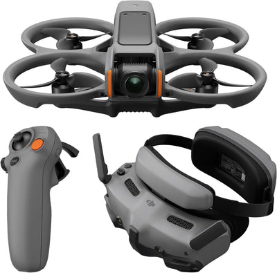 DJI Avata 2 Fly More Combo (1 Akku), FPV Drohne mit Kamera 4K, mit Propellerschutz, Flips/Rollen auf Tastendruck, POV Content Kamera-Drohne, inkl. Goggles 3 und RC Motion 3