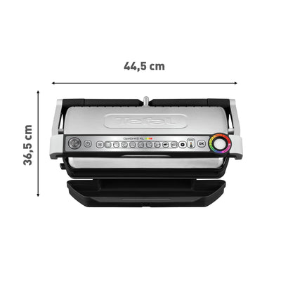 Tefal OptiGrill+ XL Kontaktgrill, 9 Programme, Garstufenanzeige, Abnehmbare XL-Platten, Manueller Modus, Elektrogrill, Edelstahl, GC722D16