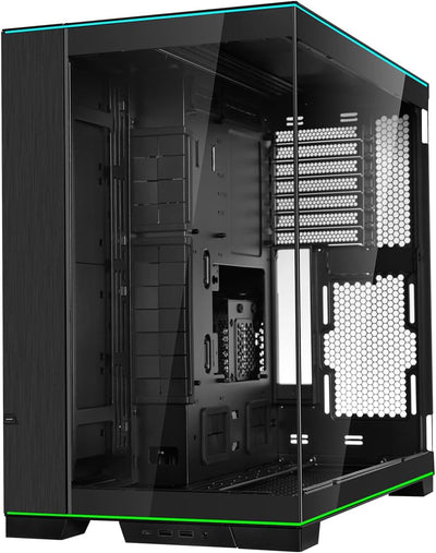Lian Li O11D EVO RGB Gaming PC Gehäuse ATX Schwarz - Midi Tower PC Gehäuse mit RGB-Beleuchtung, Grafikkarten bis 455 mm, bis zu 420 mm Radiatoren, Black PC Case Stahl, Aluminium, Gehärtetes Glas