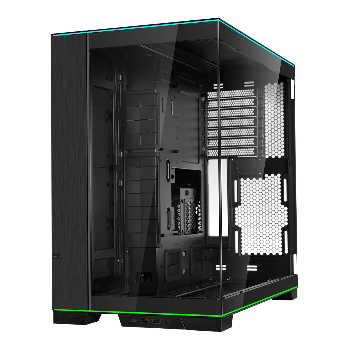 Lian Li O11D EVO RGB Gaming PC Gehäuse ATX Schwarz - Midi Tower PC Gehäuse mit RGB-Beleuchtung, Grafikkarten bis 455 mm, bis zu 420 mm Radiatoren, Black PC Case Stahl, Aluminium, Gehärtetes Glas
