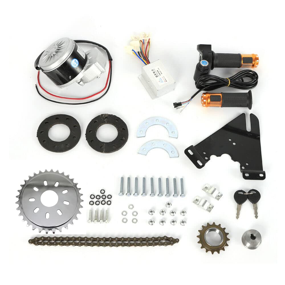 Haoxuesen Elektrofahrrad-Umbausatz, 350W E-Bike-Umbausatz, Mountainbike-Umbausatz, Bürstenmotor Mit Freilauf, Für Fahrräder, Kombis, Mountainbikes Und Kleine Elektrische Dreiräder (36V)