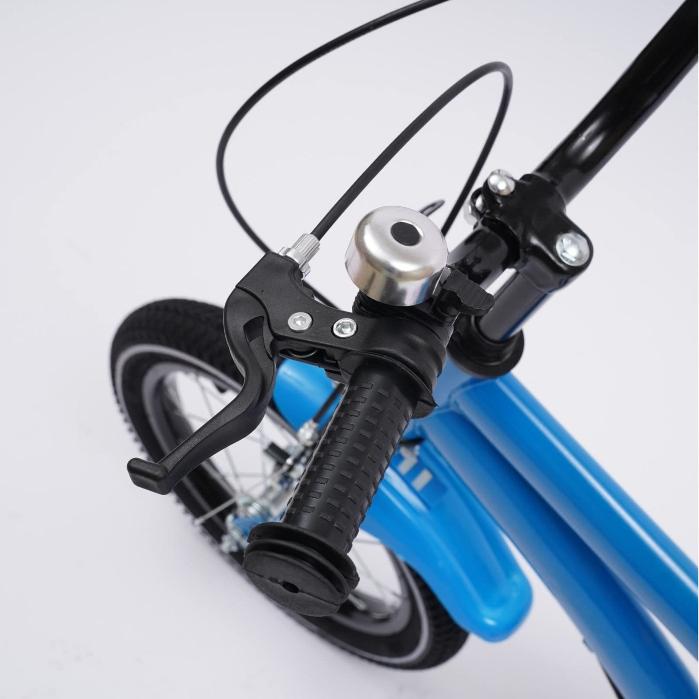 SHZICMY Kinderfahrrad 14 Zoll MäDchen/Jungen, Fahrradtasche Mountainbike Kinder, Mountainbikes für Kinder von 3-6 Jahren, mit Abnehmbare Stützräder Laufräder (blau)