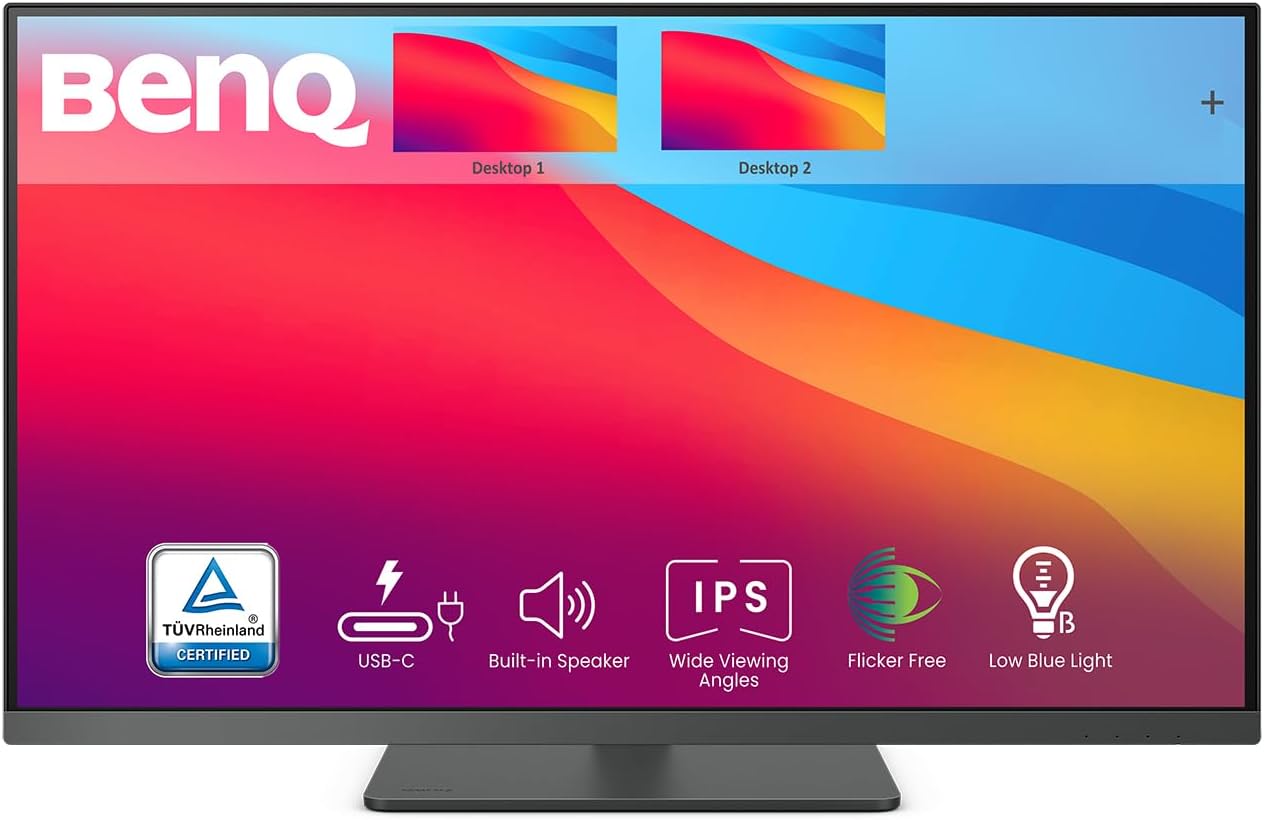 BenQ PD3205U Grafiker Monitor (AQCOLOR Technologie, 32 Zoll, 4K UHD, IPS, USB-C Charging, DP / HDMI, KVM,Hardware kalibriert, Höhenverstellbar), MacBook kompatibel, Schwarz