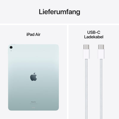 Apple 13" iPad Air (M2): Liquid Retina Display, 128 GB, 12 MP Querformat Frontkamera/12 MP Rückkamera, WLAN 6E, Touch ID, Batterie für den ganzen Tag – Blau