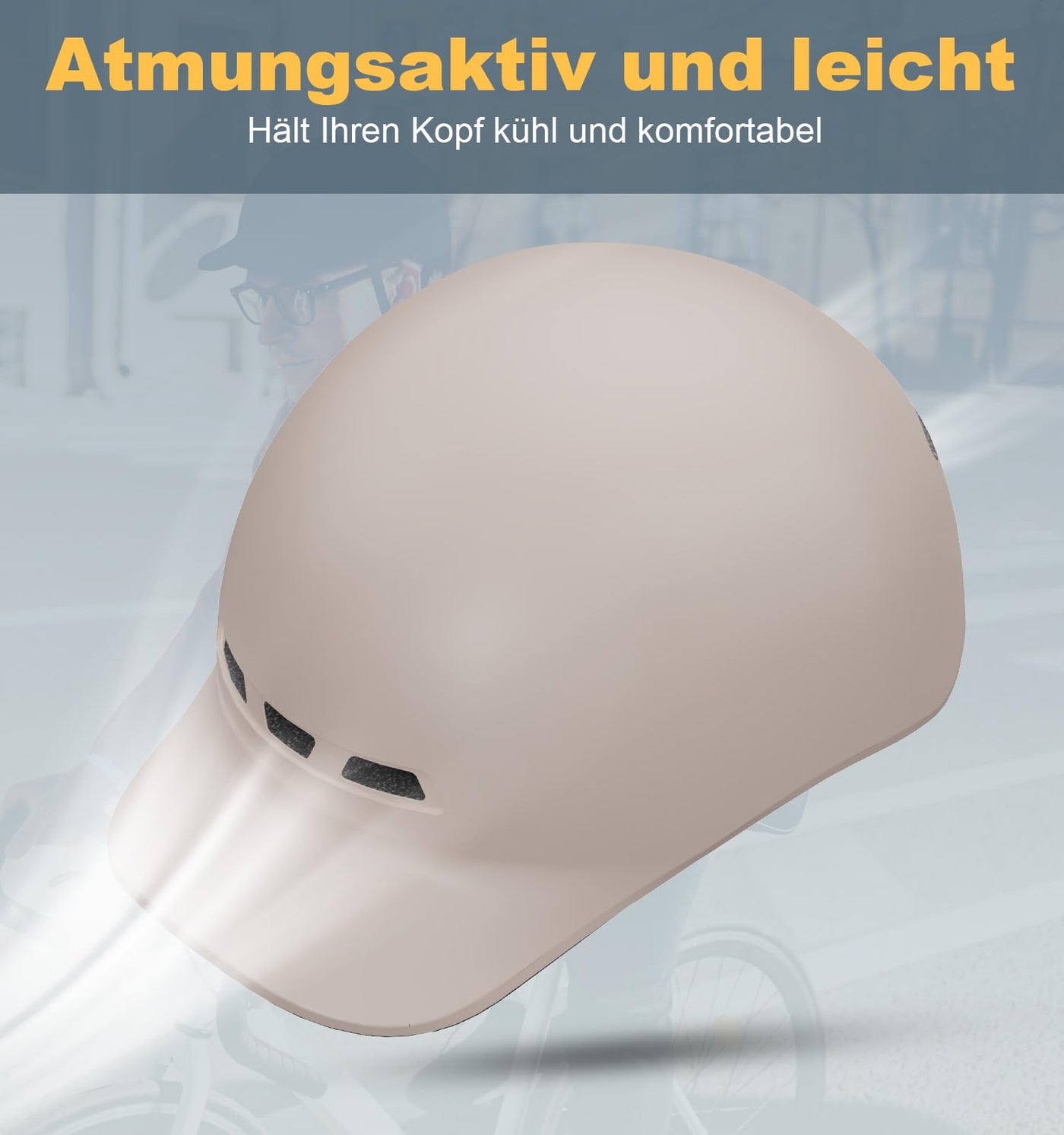 Shinmax Fahrradhelm Herren Damen Erwachsene Cityhelm Urban Radhelm mit Visier Stylischer Fahrradhelm für Frauen Pendeln City Roller Leichtgewicht Einstellbare Rennrad Helm 57-62 cm