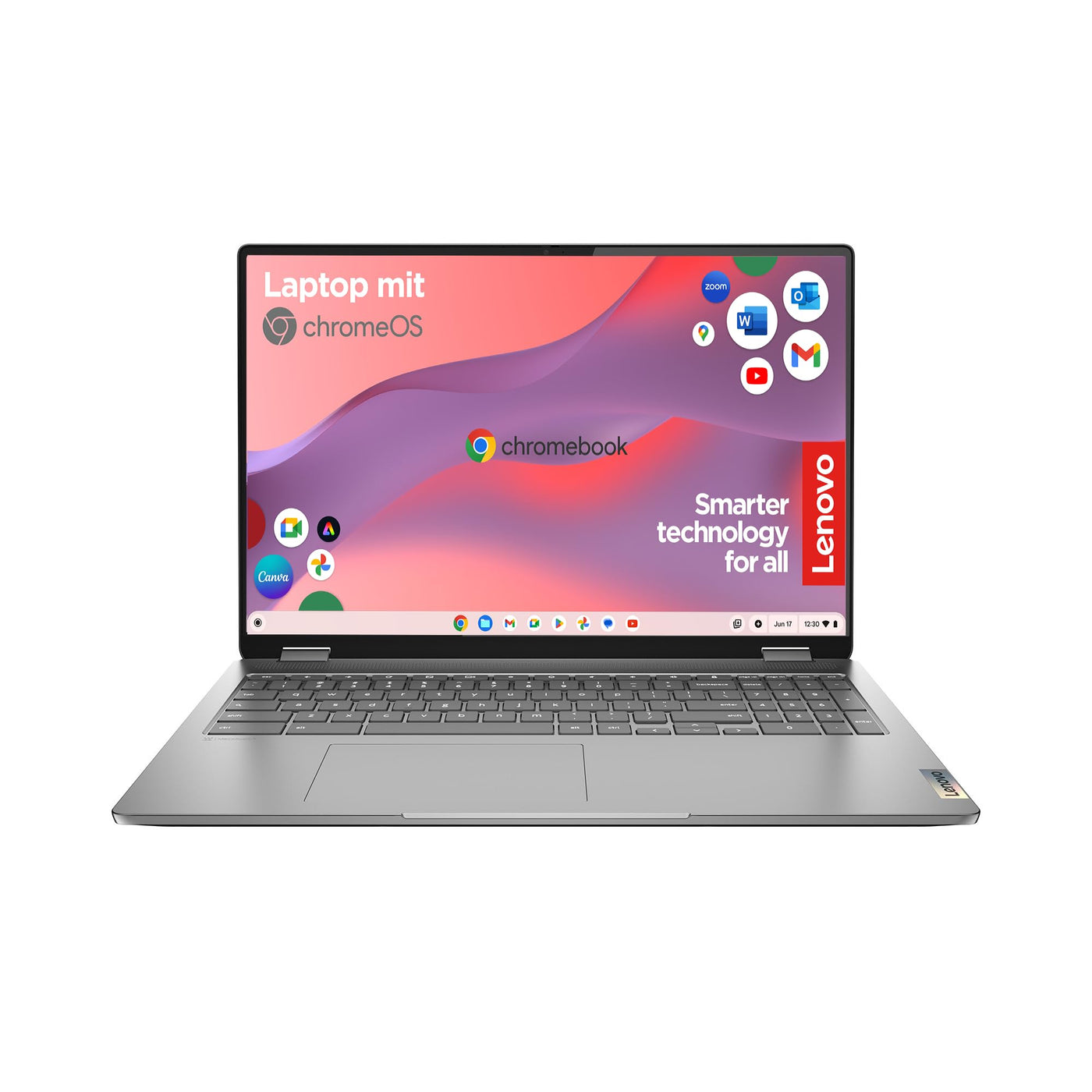 Lenovo Chromebook IdeaPad Flex 3 Convertible Laptop | 15.6" Full HD Display | Intel Celeron N4500 | 8GB RAM | 128GB eMMC | Intel UHD Grafik | ChromeOS | QWERTZ | grau | 3 Monate Premium Care