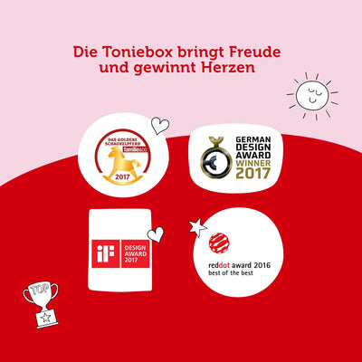 Toniebox Extrapack – Toniebox Starterset Rot + 4X Peppa Pig Hörfiguren, Audioplayer für Hörbücher und Lieder, einfach zu bedienende Musikbox mit Peppa Wutz Hörspiel für Kinder ab 3 Jahren