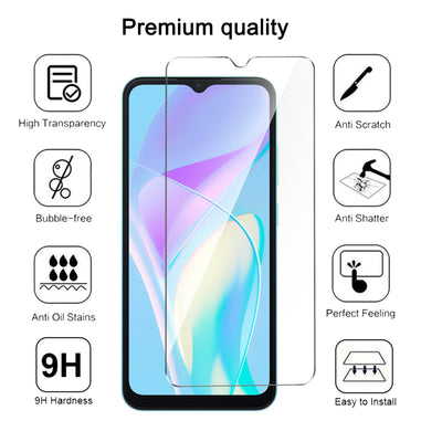 LYZXMY Hülle für Blackview Oscal Flat 1C(6.56") Schwarz Handyhülle + 3 Stück Gehärtetes Glas Schutzfolie, Case Weich Silikon TPU Schutzhülle Cover 9H Härte HD Gehärtetes Glasfolie Glas