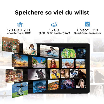 DOOGEE T10W Android 15 Tablet 10 Zoll 16GB RAM +128GB ROM (2TB TF) 2025 Neueste Tablet mit SIM Card Slot, 8000mAh Gaming Tablets Android 4G LTE/5G WiFi, Dual Kamera, BT5.0/ OTG/Face ID/USB Type C