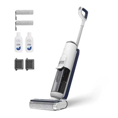 Tineco iFLOOR 5 Breeze Complete Nass Trockensauger, EIN-Schritt-Reinigung für Hartböden, Kantenreinigung <0.5cm, Dreifache Batterielebensdauer, Selbstreinigung, Leichtes Kabelloses Saugwischer, Blau