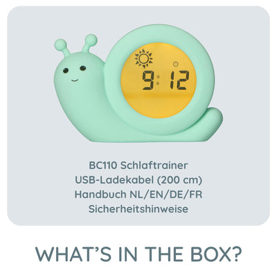 Alecto BC100BUNNY - pädagogischer Schlaftrainer, Nachtlicht und Wecker, Hase (Minzgrün)