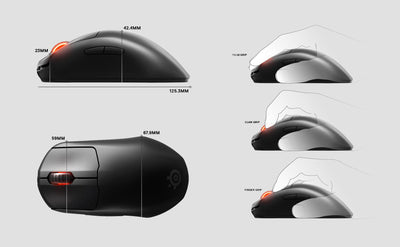 SteelSeries Prime Wireless - Esports Leistung Kabellose Gaming-Maus - 100 Stunden Akkulaufzeit - TrueMove Air Optical Sensor mit 18.000 CPI - Magnetisch-optische Schalter