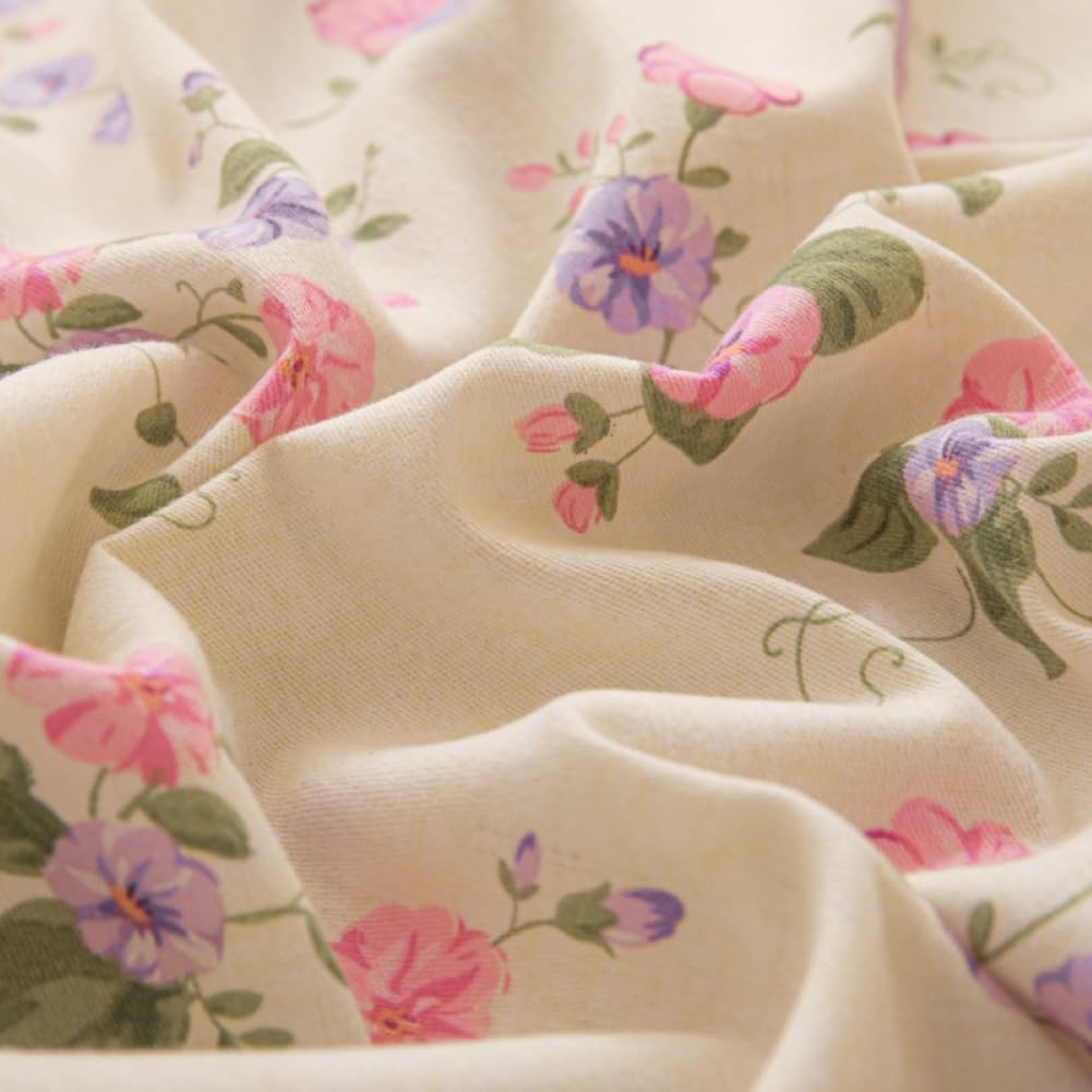 Nayoroom Bettwäsche 140x200 Lila Beige Violett Blumen Blümchen Floral Wende Bettwäsche Set Microfaser 2teilig, Aesthetic Mädchen Geblümt Bettbezug und 1 Kissenbezug 70x90 cm mit Reißverschluss