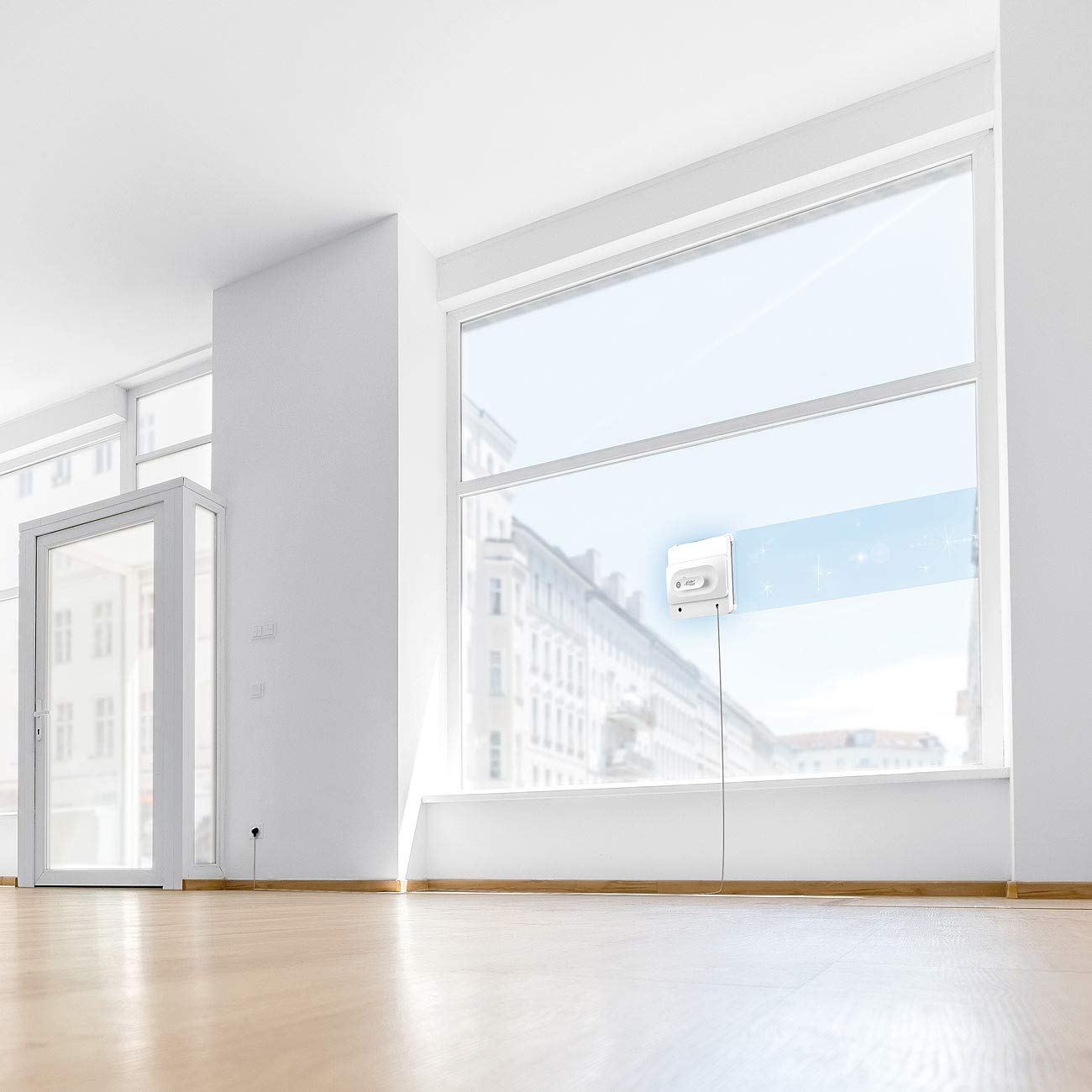 Sichler Haushaltsgeräte Fensterreinigungsroboter: Profi-Fensterputz-Roboter PR-040 mit Bluetooth, App & Sicherungs-Seil (Fenstersauger, Fensterputzroboter Akku, Fensterreinigung)