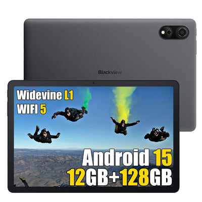 Blackview Tab90 WiFi (2025) Tablet Android 15, 12GB+128GB/2TB TF Octa Core, WiFi 5 Tablet PC 11 Zoll HD+ Display, 8200mAh, 13MP+8MP, Widevine L1, PC Modus, 3,5mm Klinke, 5G WiFi, OTG, FM, Schwarz