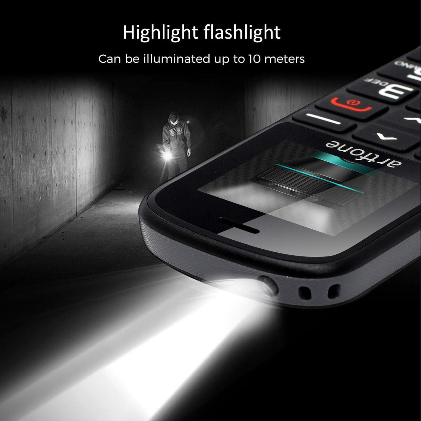 artfone 182 Seniorenhandy mit großen Tasten | Seniorenhandy ohne Vertrag | GSM Dual-SIM-Handy für Senioren mit Notruftaste |1.77 -Inch Rentner Handy |1400 mAh