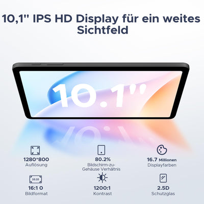 DOOGEE Tab A9 Pro Android 15 Tablet 10 Zoll, 20GB RAM+128GB ROM(2TB TF) Android Tablet, 10,1" HD IPS Display Gaming Tablet, 6580mAh, Unisoc T310, 8MP AI Camera, 5 WiFi/GMS/Face ID/BT 5.0/3,5mm Jack