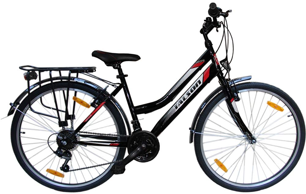 Talson 26 Zoll Damenrad 21Gang 26" Damen Fahrrad Black mit Beleuchtung nach STVZO