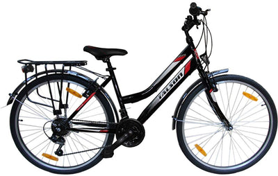 Talson 26 Zoll Damenrad 21Gang 26" Damen Fahrrad Black mit Beleuchtung nach STVZO