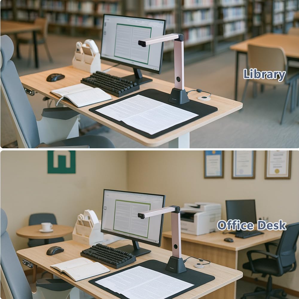 Venkillian Dokumentenscanner Kamera USB 8MP: A3 Buchscanner OCR tragbar für Lehrer | Flachbett Scanner Visualizer für Schule Dokumentenkamera | Scanner Dokumentenscanner mobil