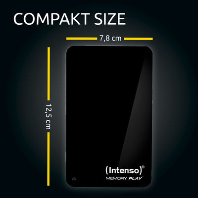 Intenso 6021480 Memory Play Portable Hard Drive 2TB, tragbare externe TV-Festplatte - 2,5 Zoll, 5400 U/min, 8MB Cache, USB 3 inkl. TV-Halterung, schwarz